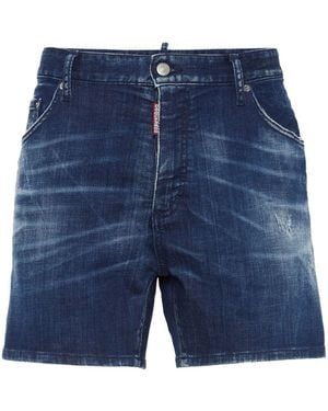 DSquared² Stretch-Cotton Denim Shorts - Blue