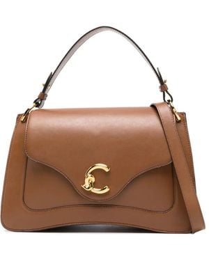 Coccinelle ロゴプレート ショルダーバッグ - ブラウン