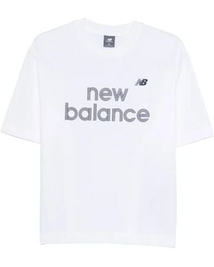 New Balance Logo-Print T-Shirt - White
