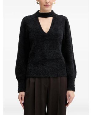 Guess Fuzzy Cut-out Jumper - Black