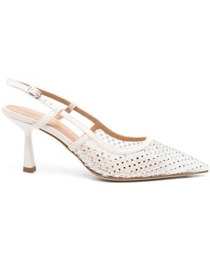 Chantal 70Mm Leather Heeled Pumps - White