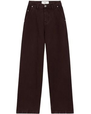 Ami Paris Wide-Leg Jeans - Brown