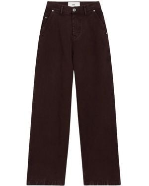 Ami Paris Wide-Leg Jeans - Brown
