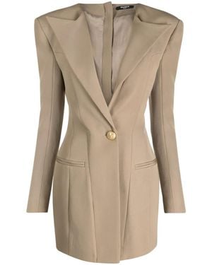 Balmain Single-Breasted Blazer Dress - Natural