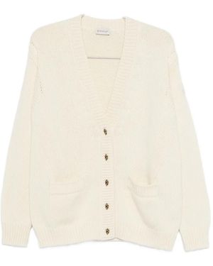 Moncler Natural Virgin Wool Cashmere Cardigan