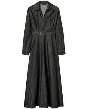 Twinset Long Flowing Denim Dress - Black