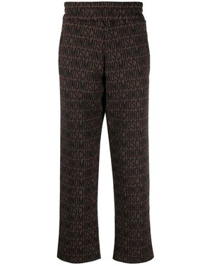 Moschino Logo-Jacquard Straight-Leg Trousers - Black