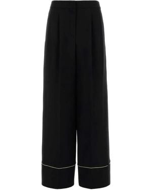 Fendi Pleated-front Side-pocket Straight Pants - Black