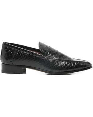 Paris Texas Alain Reptile-Effect Loafers - Black