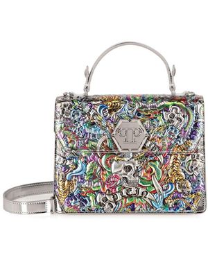 Philipp Plein Medium Superheroine Tattoo Tote Bag - White