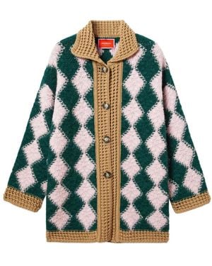 La DoubleJ Cardigan Mit Rautenmuster - Blau