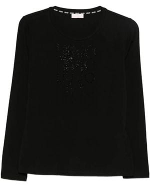 Liu Jo Crew-Neck Long Sleeve T-Shirt - Black