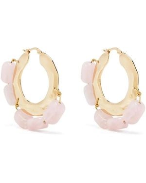 Jil Sander Crystal-Embellished Hoop Earrings - Pink