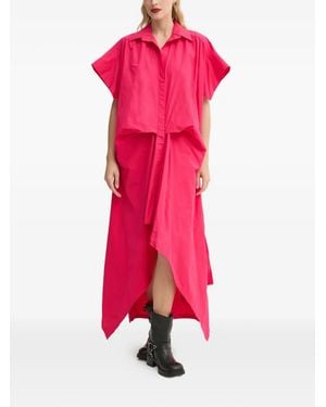 MMC Studio Short-Sleeve Draped Dress - Pink