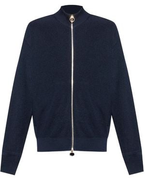 Paul & Shark Cardigan Nervurée À Fermeture Zippée - Bleu