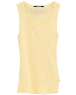Jacquemus Le Marcel Rond Carre Ribbed Cotton Tank Top - Yellow
