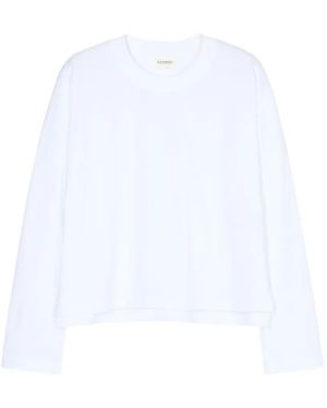Closed Crew-Neck Long-Sleeve T-Shirt - White