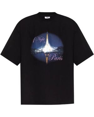 Vetements Eiffel Tower-Print T-Shirt - Black