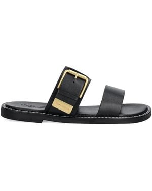 Marc O' Polo Buckled Leather Slides - Black