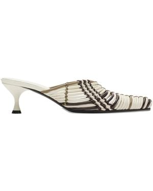 Burberry Mules Mit Gewebtem Check - Mettallic