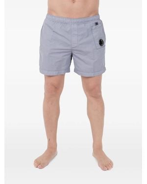 C.P. Company Logo-Patch Swim Shorts - Blue