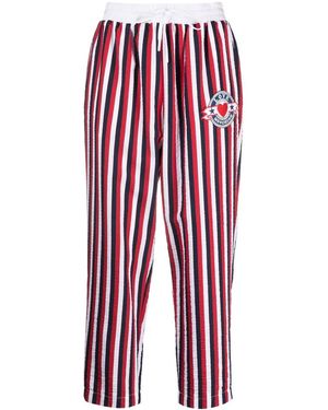 Love Moschino Striped Drawstring Trousers - Red