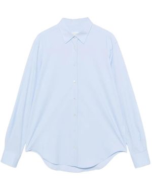 Xacus Marta button-down curved-hem shirt - Blau