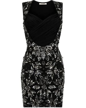 Roberto Cavalli V-Neck Midi Dress - Black