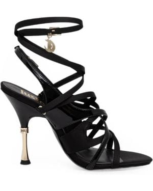 Just Cavalli Strappy Logo-Charm Sandals - Black