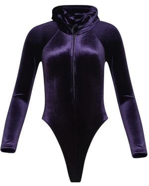 Vetements Body Aus Samt Mit Kapuze - Blau