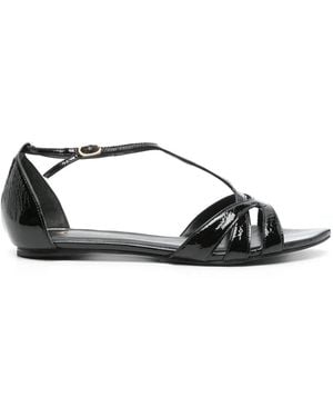 Carrano Leather Flat Sandals - Black