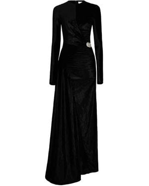 Rabanne Draped Velvet Maxi Dress - Black