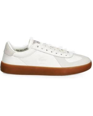 Lacoste Paneled Leather Sneakers - White