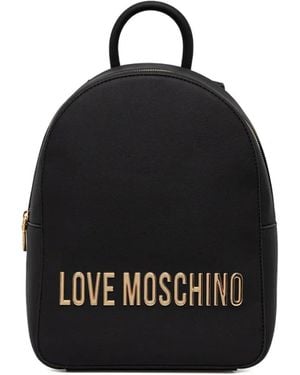Love Moschino Logo-Plaque Backpack - Black