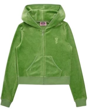 Juicy Couture Heritage Velour Zip-Up Hoodie - Green