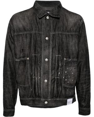 Neighborhood Paint-Splatter Denim Jacket - Black
