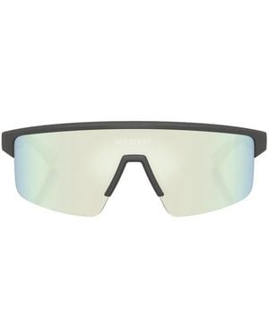 Burberry Semi-Rim Rectangle-Frame Sunglasses - Gray