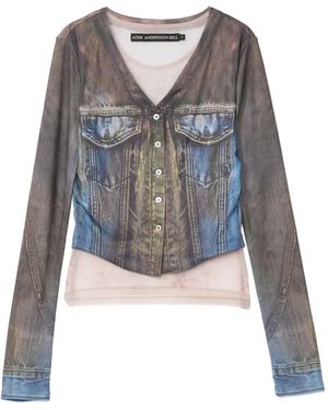 ANDERSSON BELL Layered Tatto Top - Blue