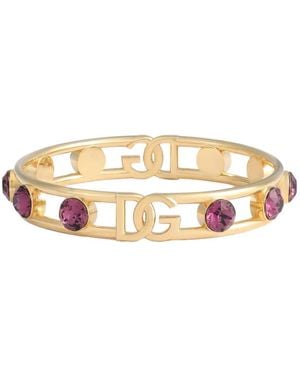 Dolce & Gabbana Bracelet À Plaque Logo - Métallisé