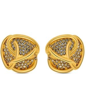 Oscar de la Renta Crystal-Embellished Knot Earrings - Yellow