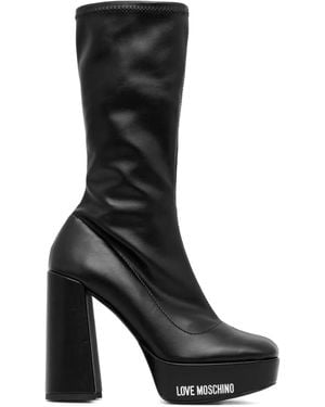Love Moschino 120Mm Platform Boots - Black