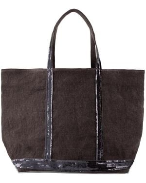 Vanessa Bruno Large Cabas Sequin-Trimmed Tote Bag - Black