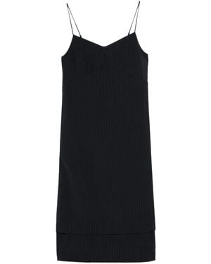 Tibi Pinstriped Dress - Black