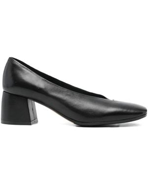 LORENA PAGGI Block-Heel Square-Toe Pumps - Brown