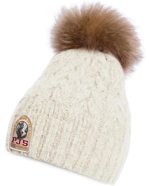 Parajumpers Kylie Cable-Knit Beanie Hat - White