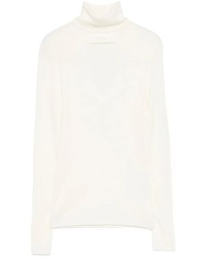 P.A.R.O.S.H. Jersey De Lana Con Detalle De Aberturas - Blanco