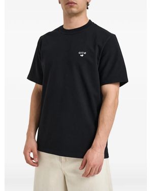 Arte' Logo-Embroidered T-Shirt - Black