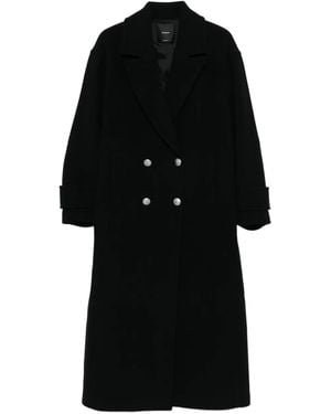 Pinko Double-Breasted Coat - Black