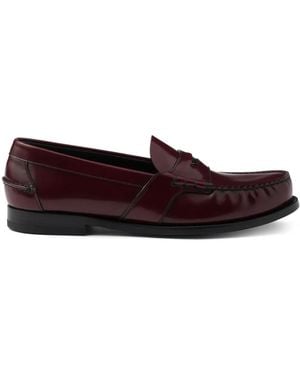 Prada レザーローファー - ブラウン
