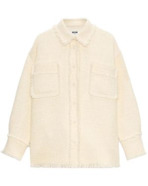 MSGM Frayed-Edge Shirt - Natural